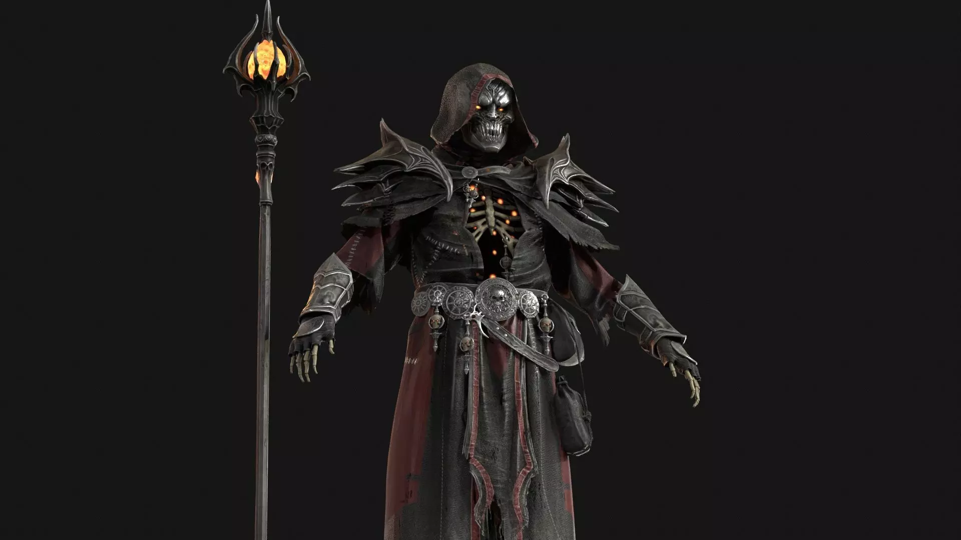 Skeleton ArchMage Low-poly 3D model_22