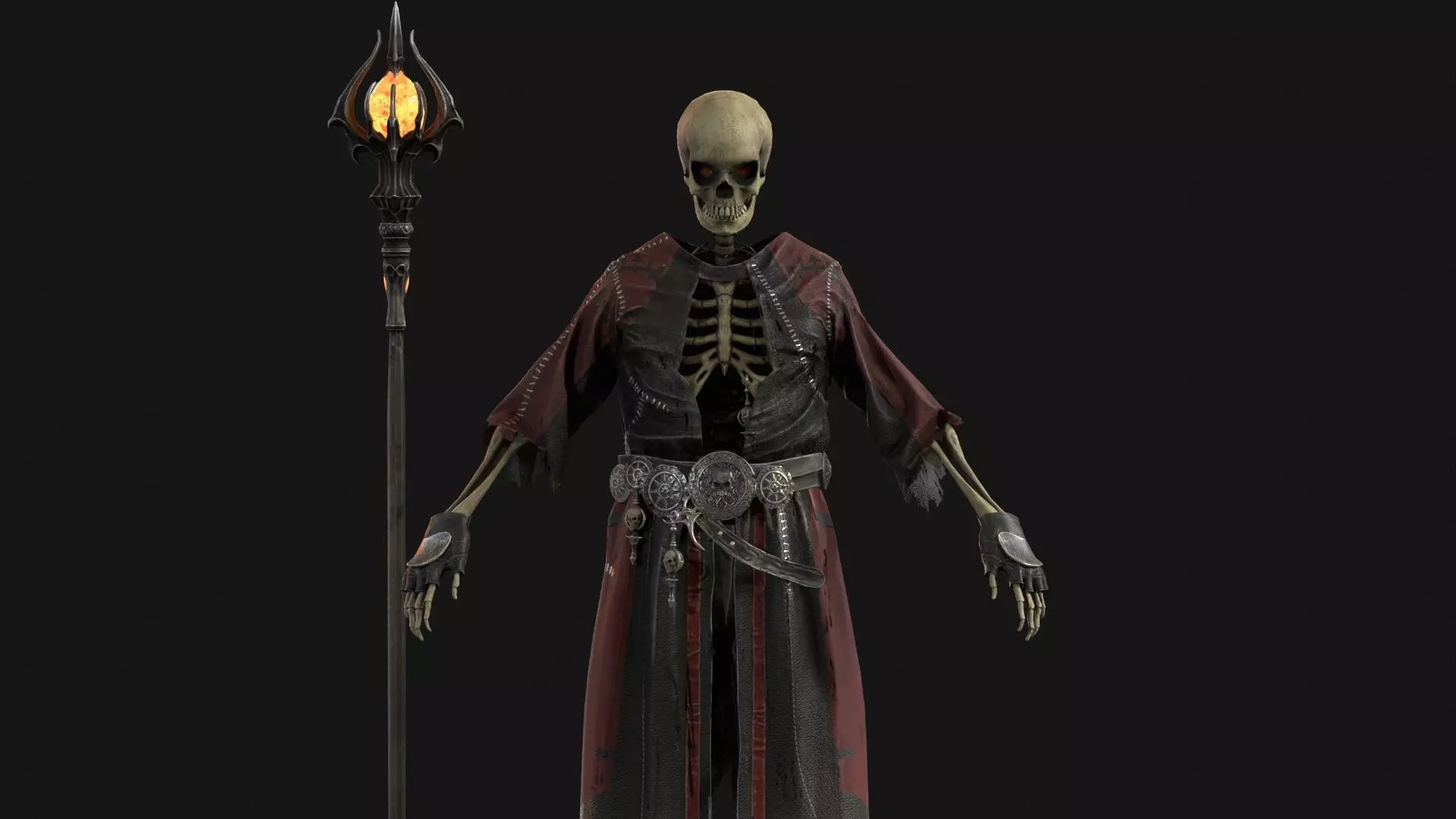 Skeleton ArchMage Low-poly 3D model_20