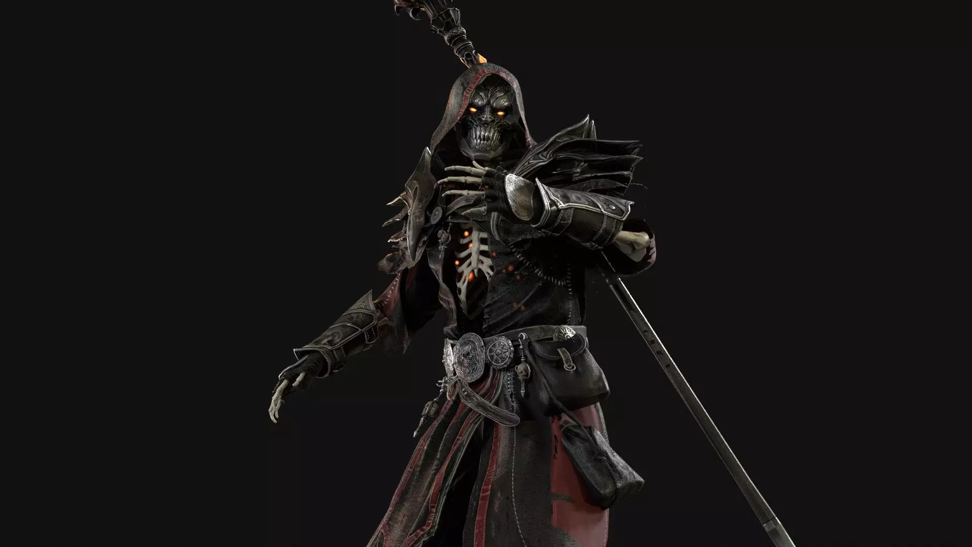 Skeleton ArchMage Low-poly 3D model_34