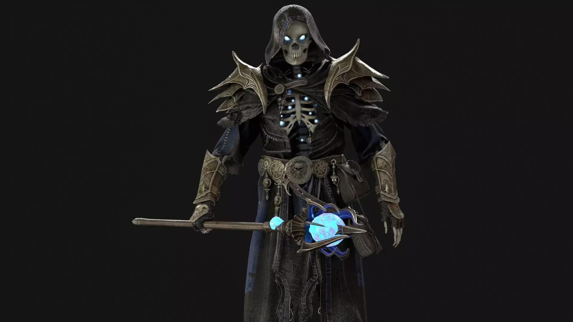Skeleton ArchMage Low-poly 3D model_40