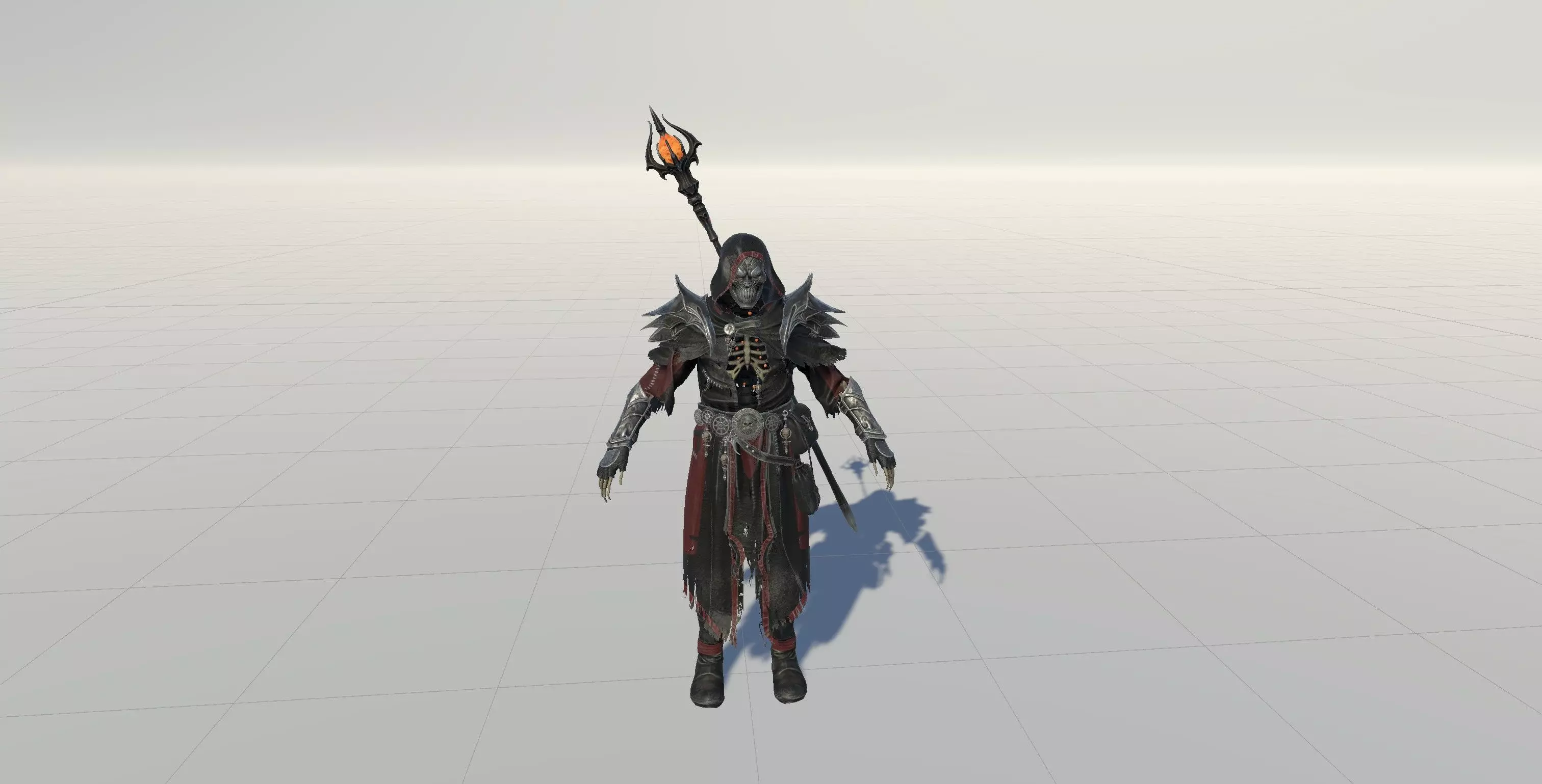 Skeleton ArchMage Low-poly 3D model_9