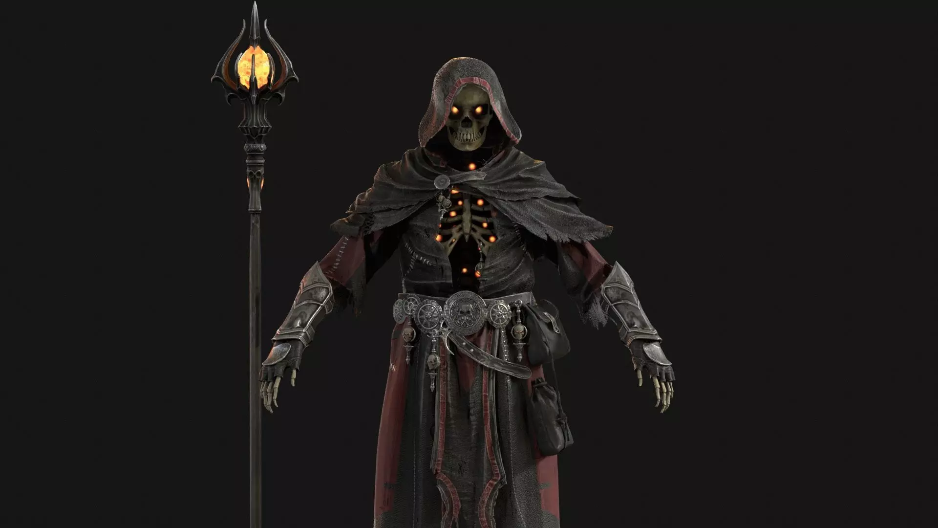 Skeleton ArchMage Low-poly 3D model_19