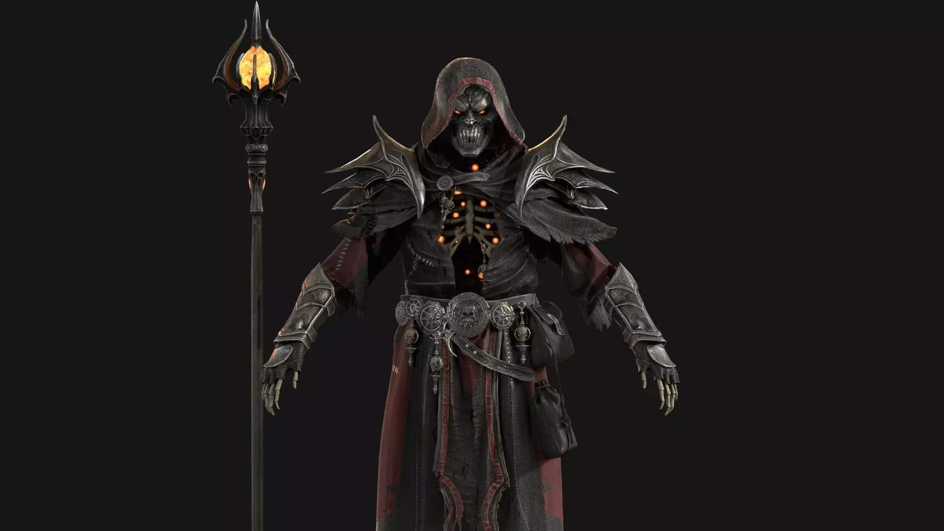 Skeleton ArchMage Low-poly 3D model_18