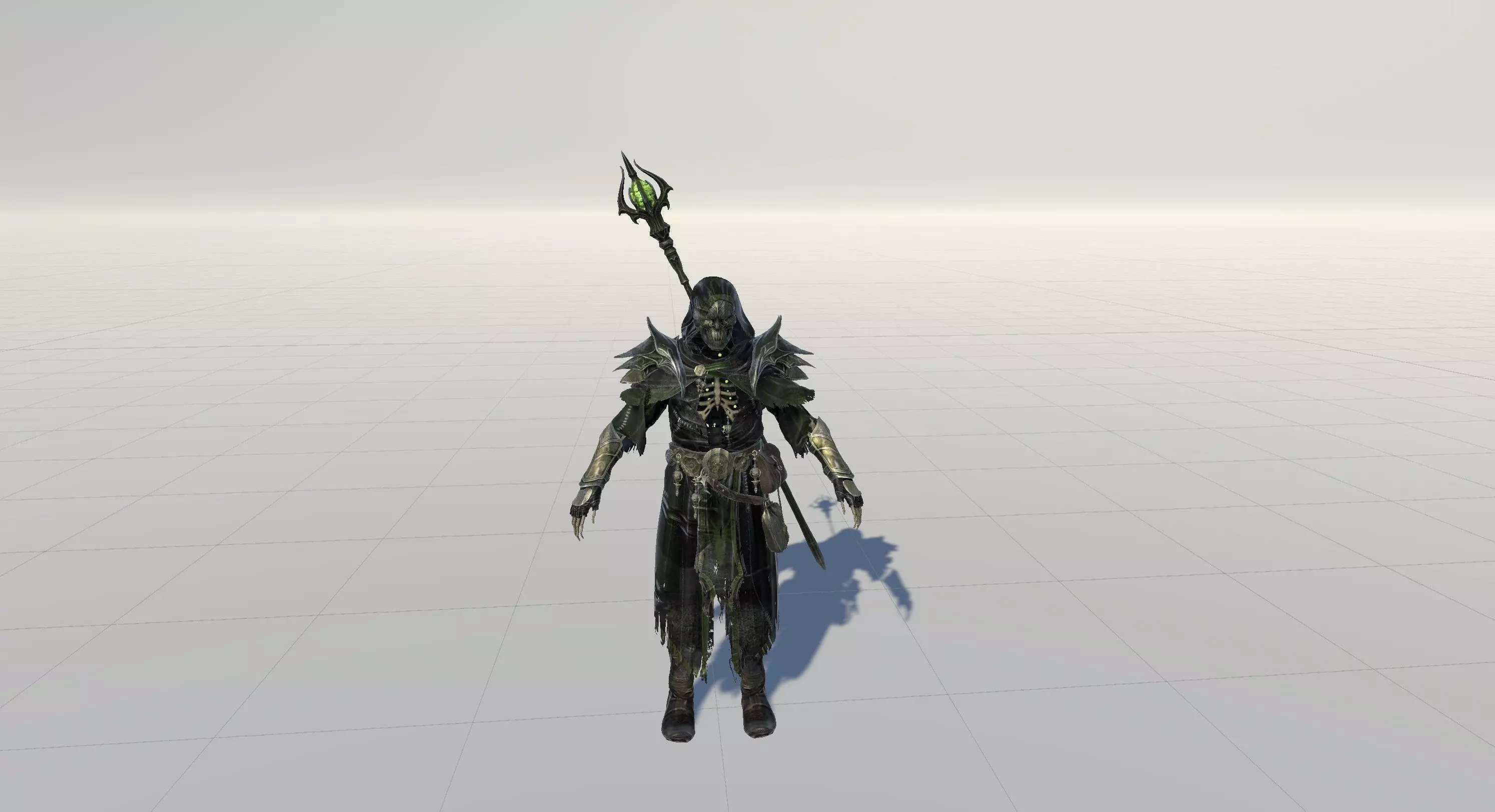 Skeleton ArchMage Low-poly 3D model_11