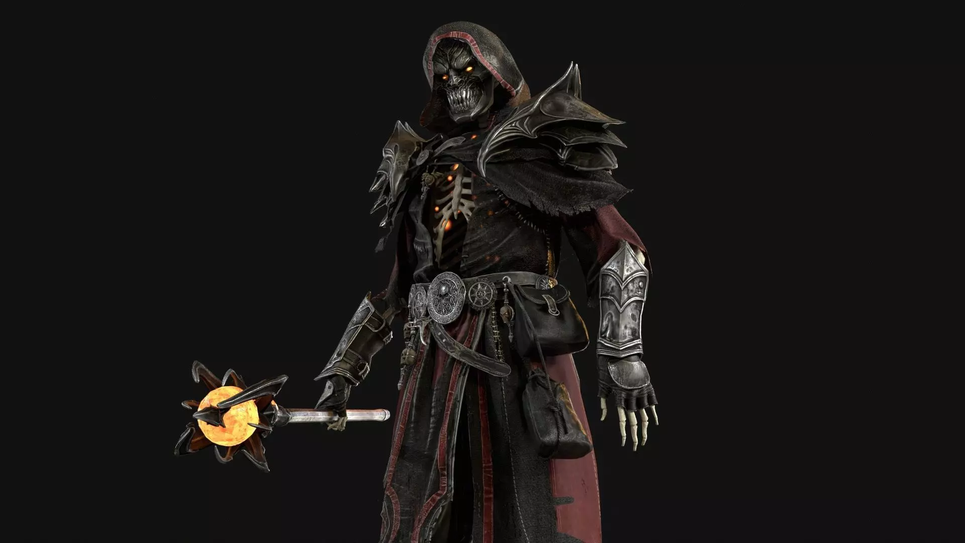 Skeleton ArchMage Low-poly 3D model_32