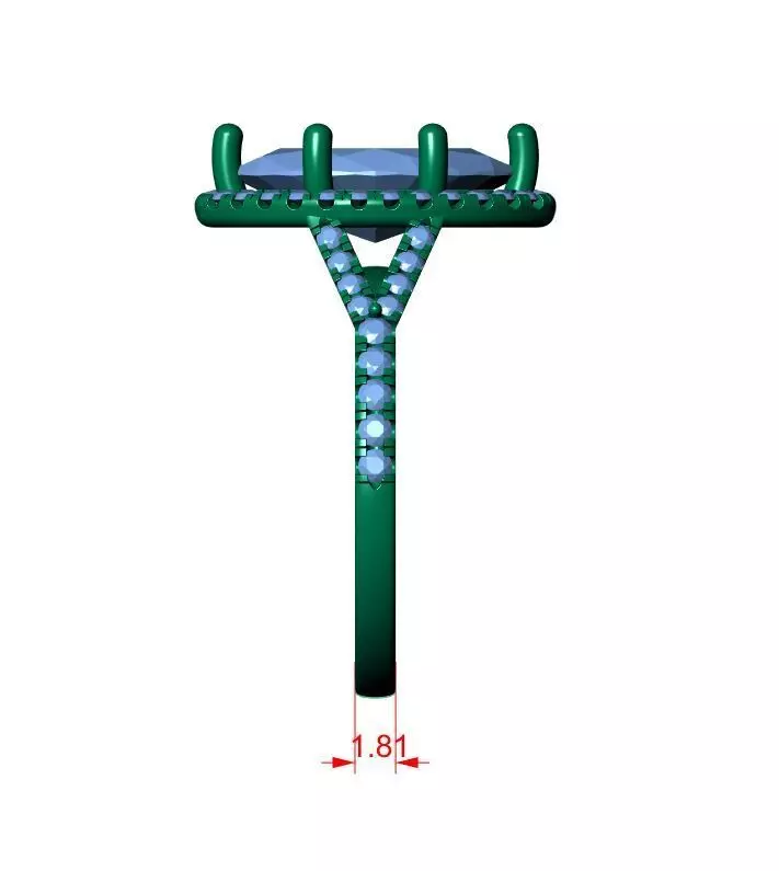 Marquise Engagement Ring 3D print model_7