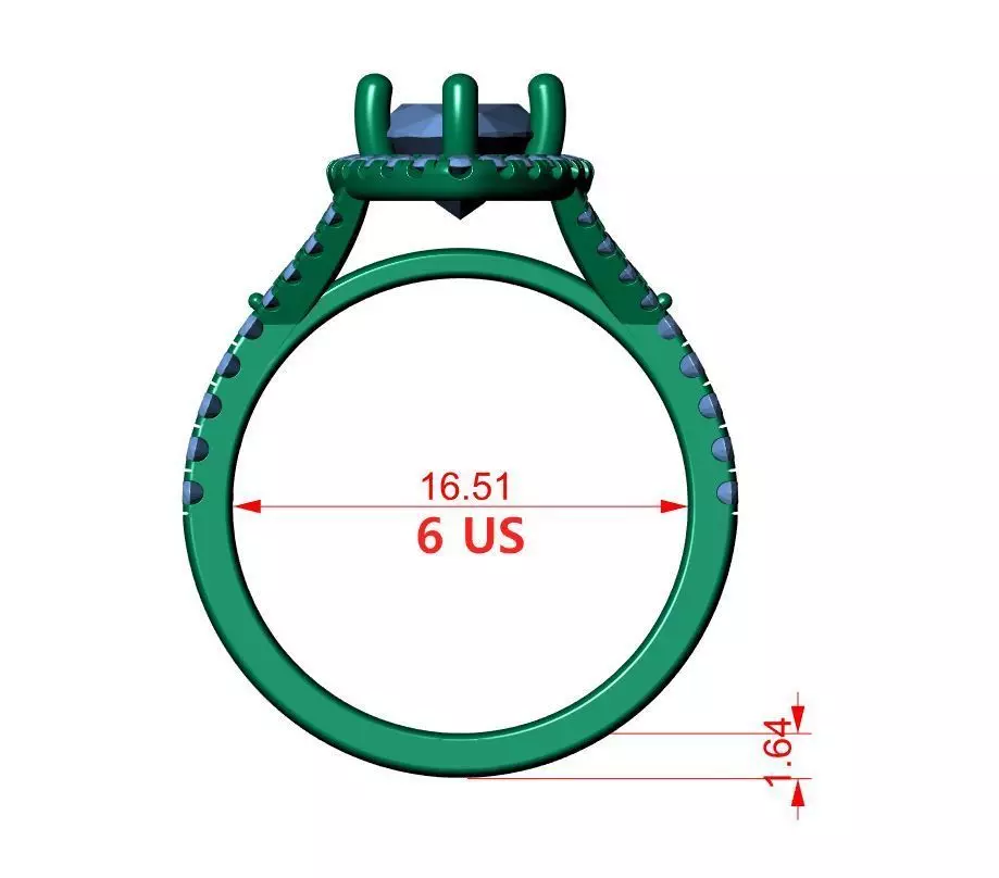 Marquise Engagement Ring 3D print model_13