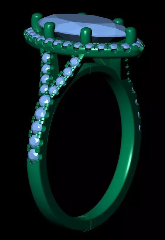 Marquise Engagement Ring 3D print model_15