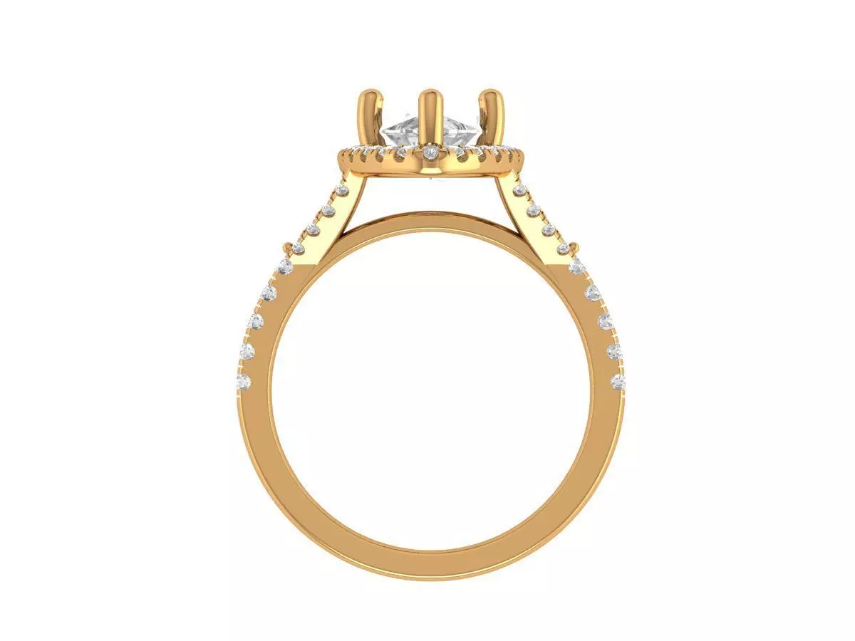 Marquise Engagement Ring 3D print model_5