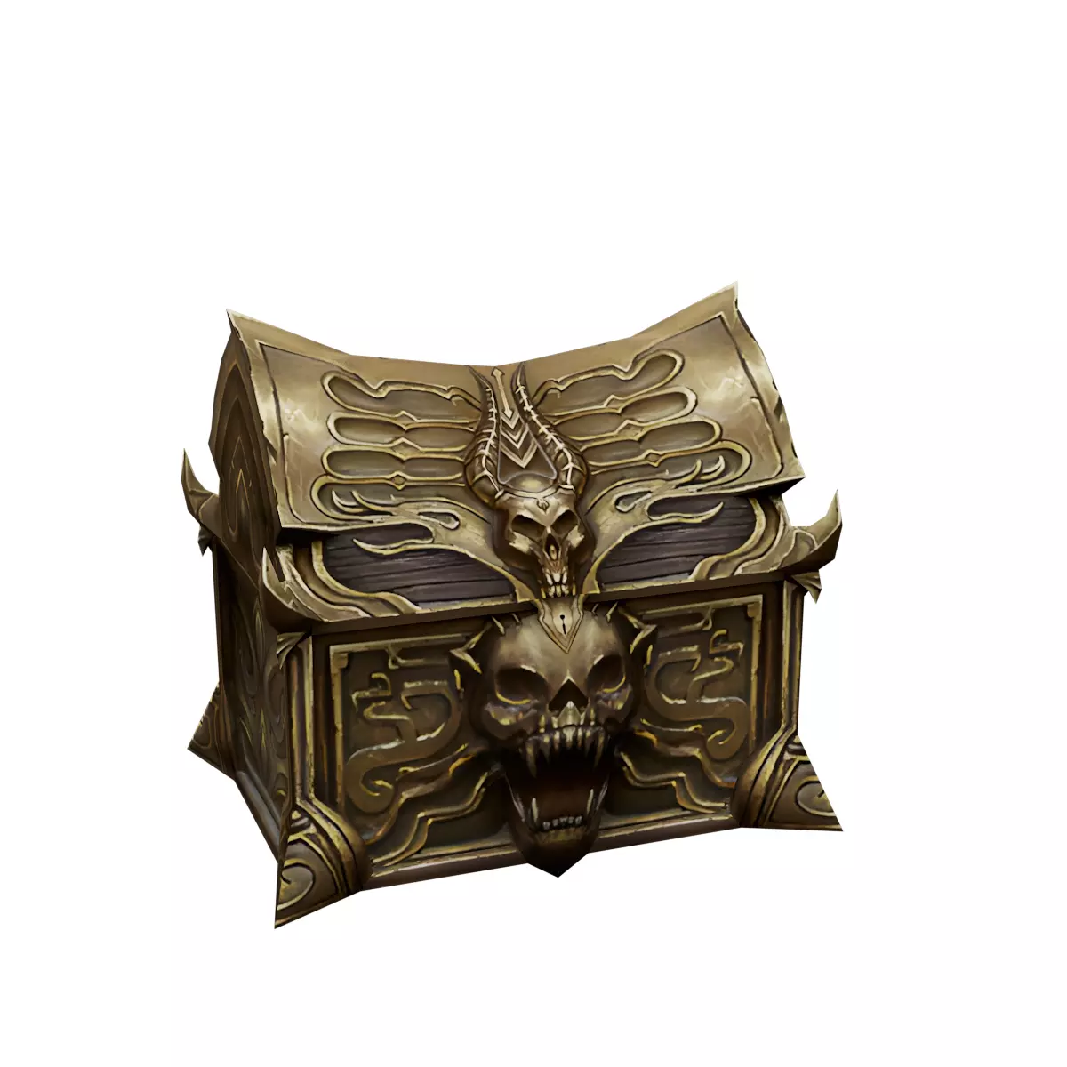 Demonic Treasure Chest Dark Ritual Treasure Box Low-poly 3D model