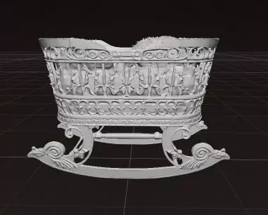 Royal Handcrafted Cradle 3D model_7