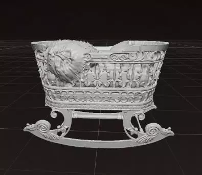 Royal Handcrafted Cradle 3D model_13