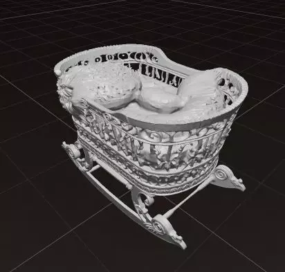 Royal Handcrafted Cradle 3D model_8
