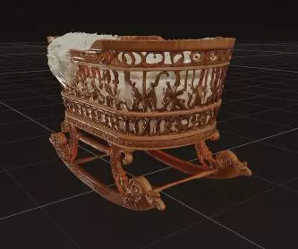 Royal Handcrafted Cradle 3D model_11