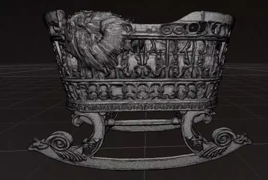 Royal Handcrafted Cradle 3D model_4