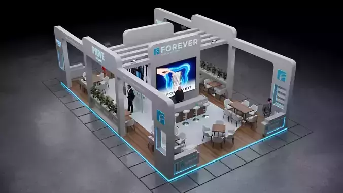 2-Modern Exhibition Booth 13x8m - 3ds Max - Corona Renderer