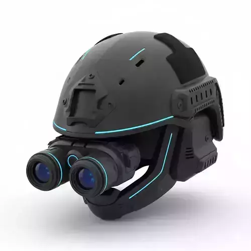 High Tech Night Vision Combat Helmet 3D Model 