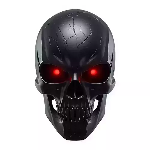 Cybernetic Skull Battle Helmet 3D Model Grim Reaper Headgear