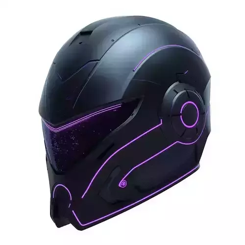 Tactical Neon Stealth Helmet 3D Model Cyber Vigilante Headgear