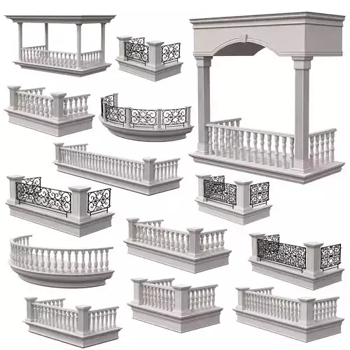 14 Classic Balconies With Marble Balusters and Wrought 