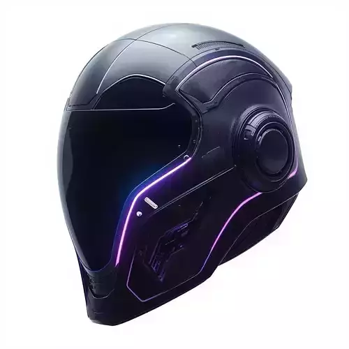 Futuristic Stealth Visor Helmet 3D Model Cyber  Headgear