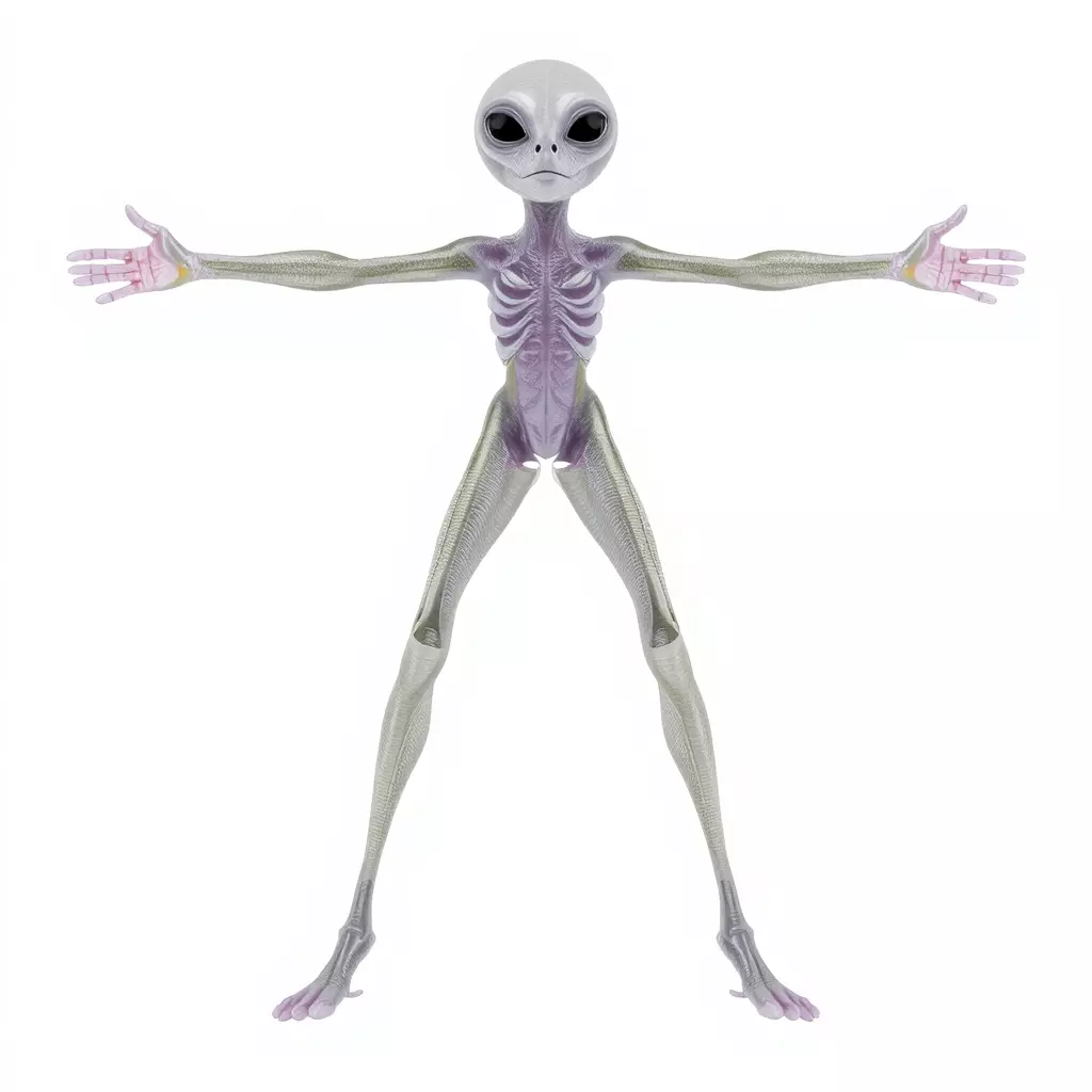 Alien Creature Gray model pack Low-poly 3D model_3