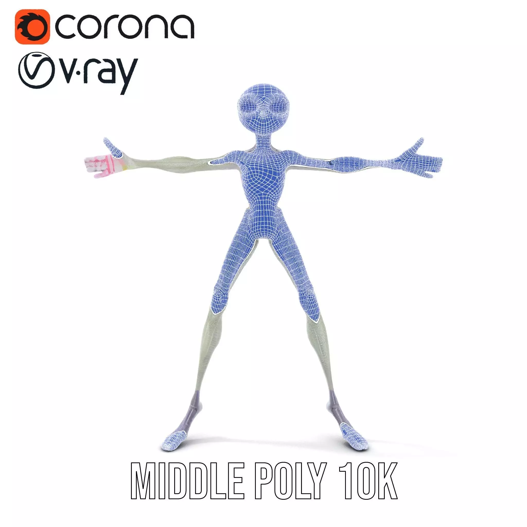 Alien Creature Gray model pack Low-poly 3D model_17