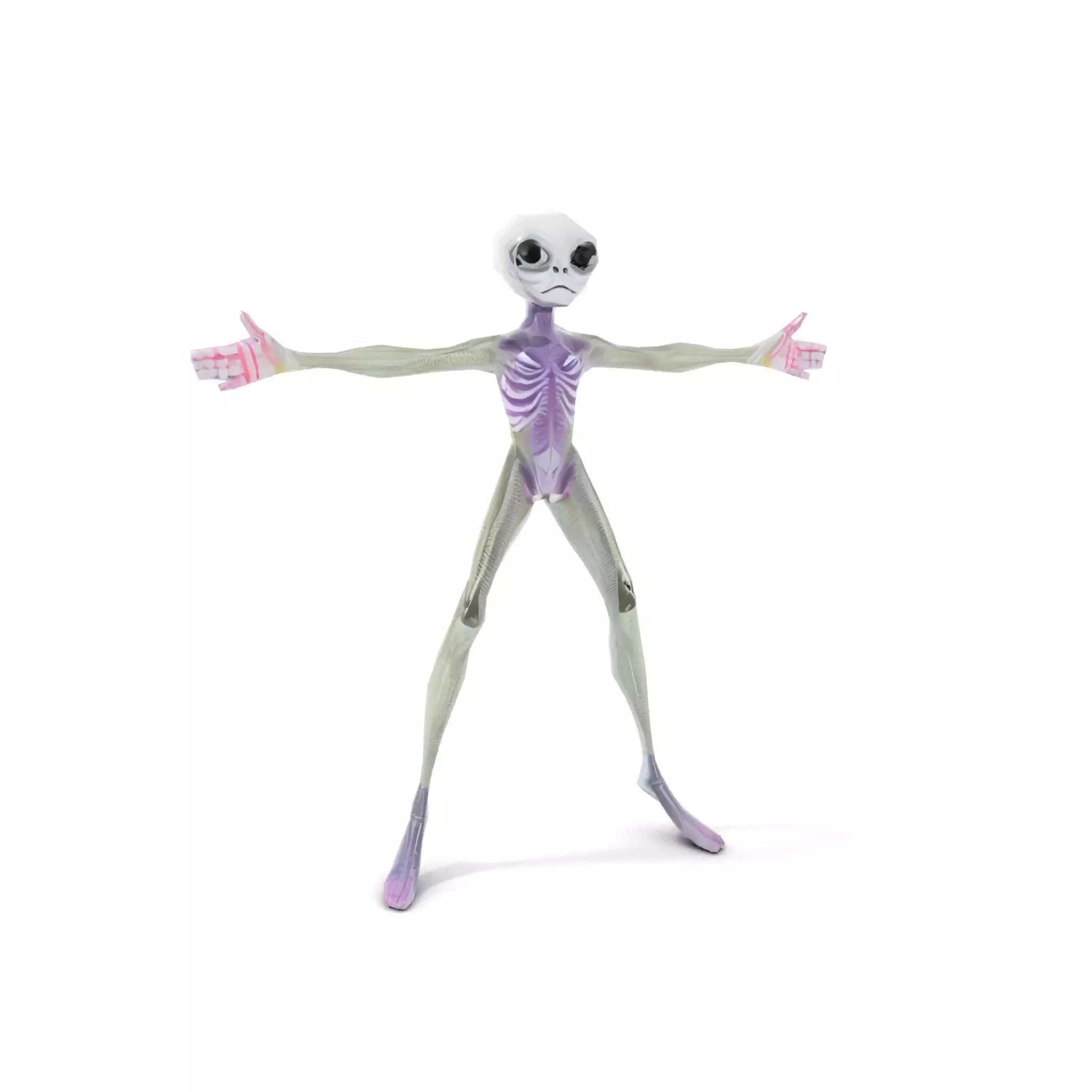 Alien Creature Gray model pack Low-poly 3D model_8