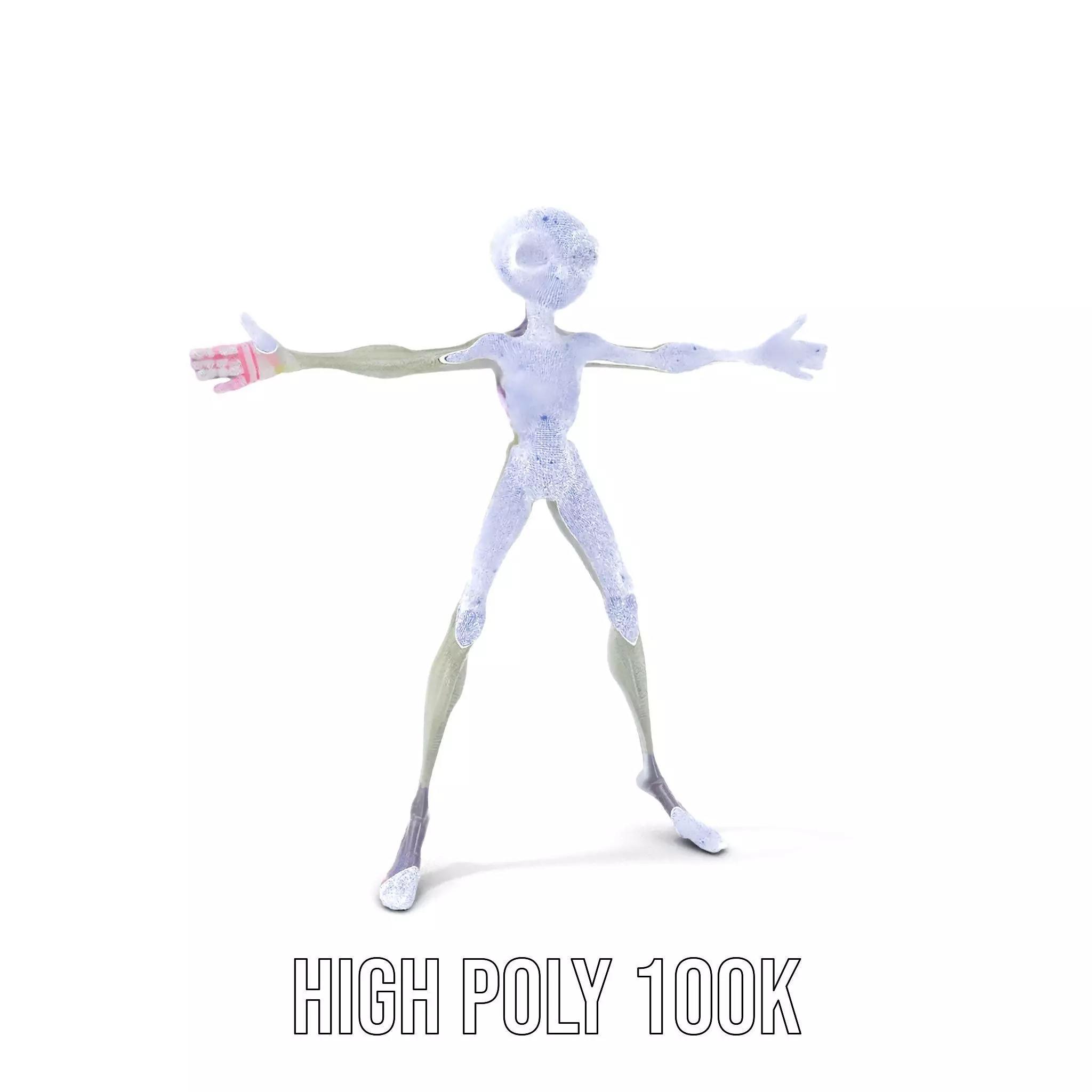 Alien Creature Gray model pack Low-poly 3D model_5