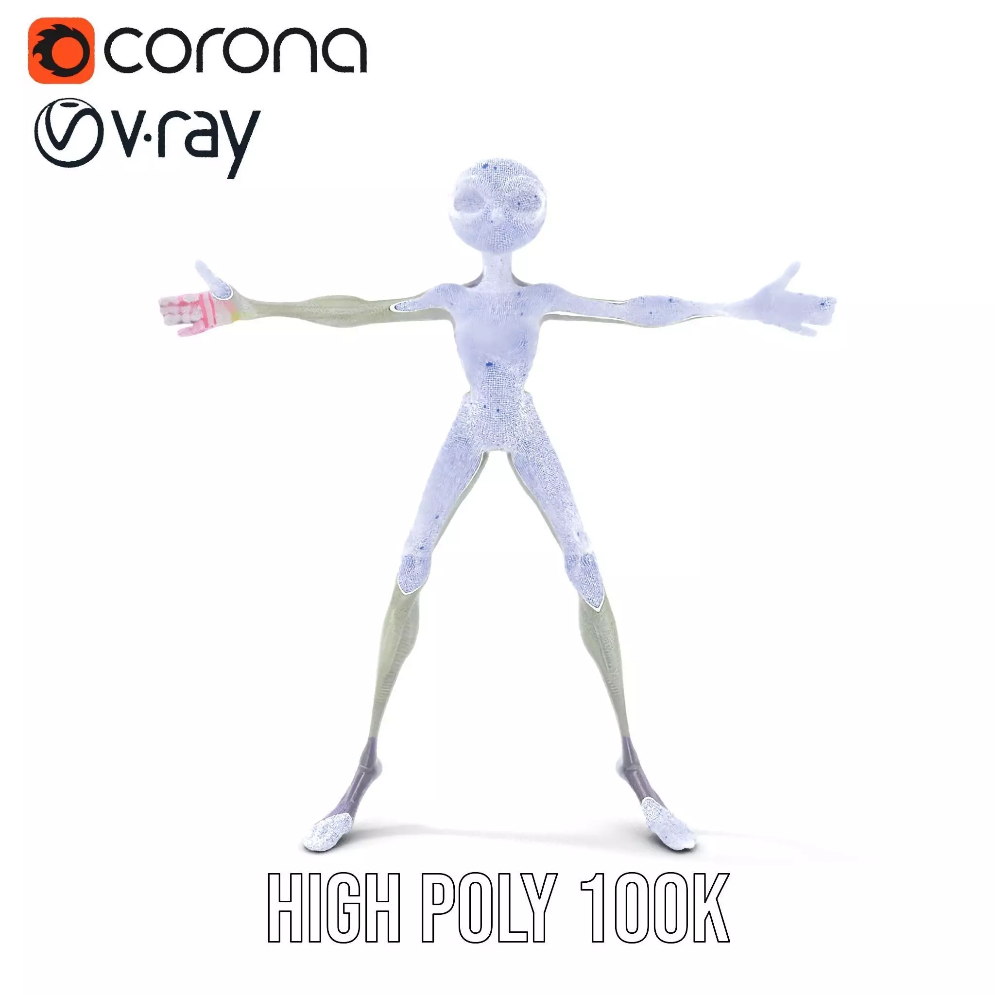 Alien Creature Gray model pack Low-poly 3D model_35