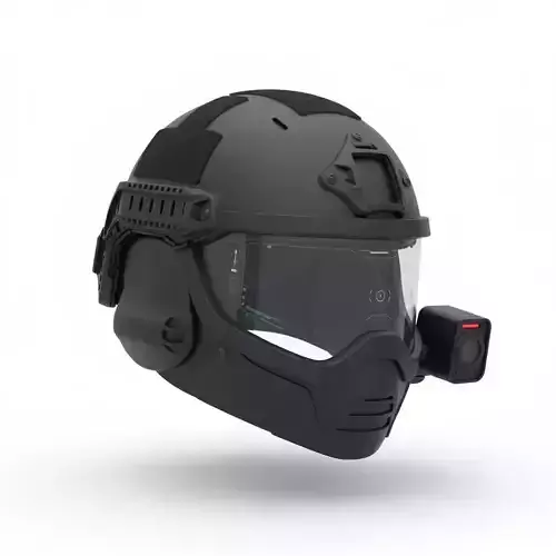 Tactical Full Visor Combat Helmet 3D Model Reconnaissance Gear