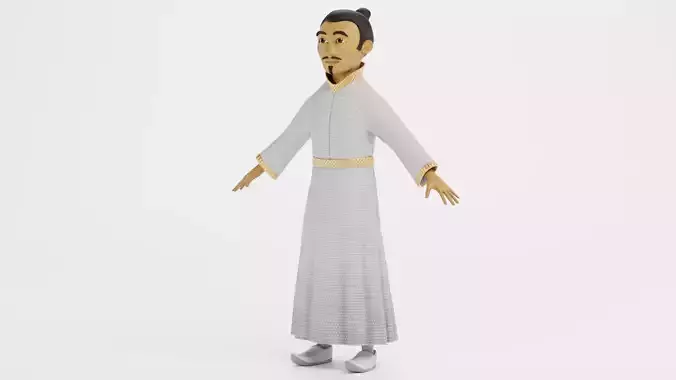 Stylized Shaolin Monk Warrior - Rigged