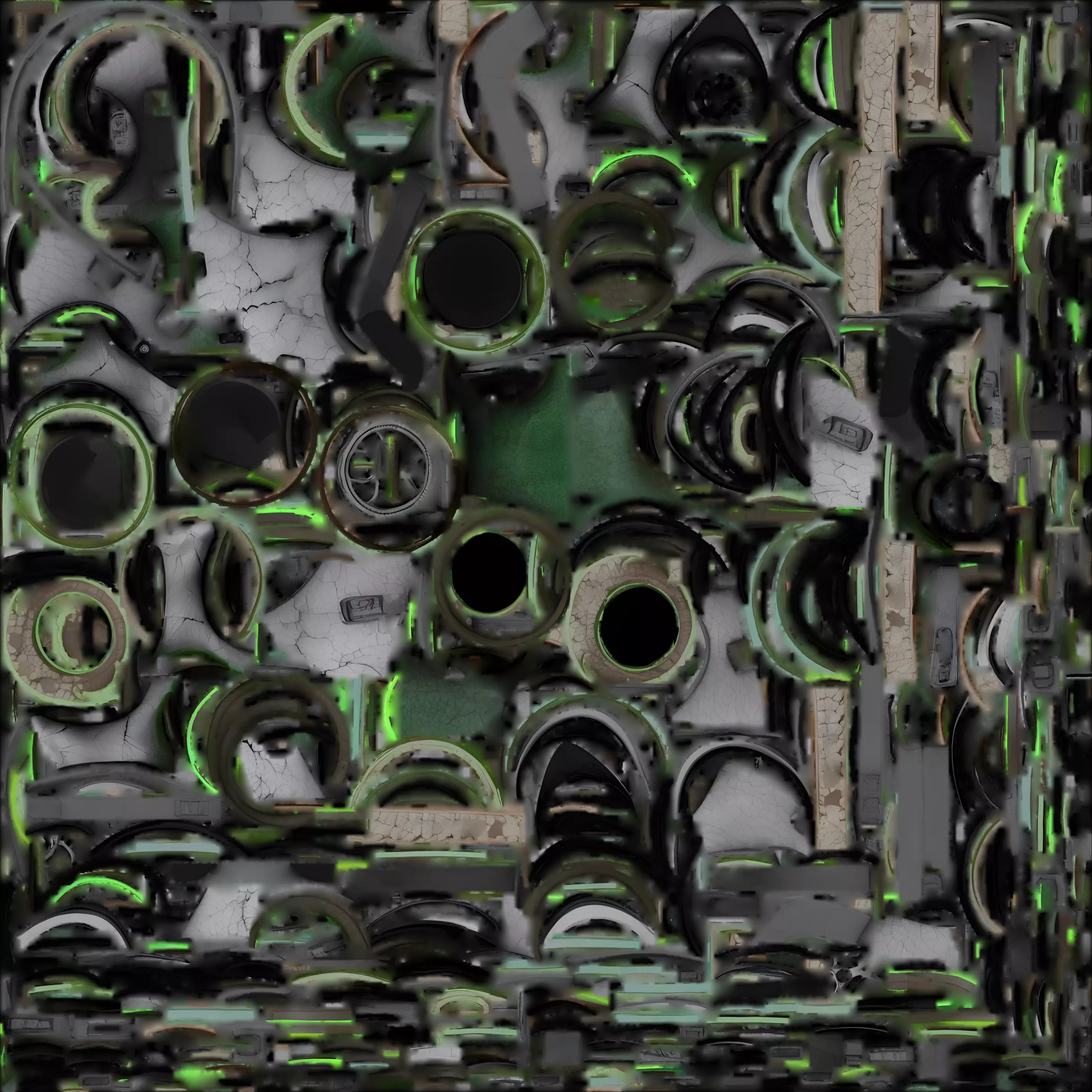 Cracked Biohazard Gas Mask 3D Model Post Apocalyptic Prop Low-poly 3D model_1