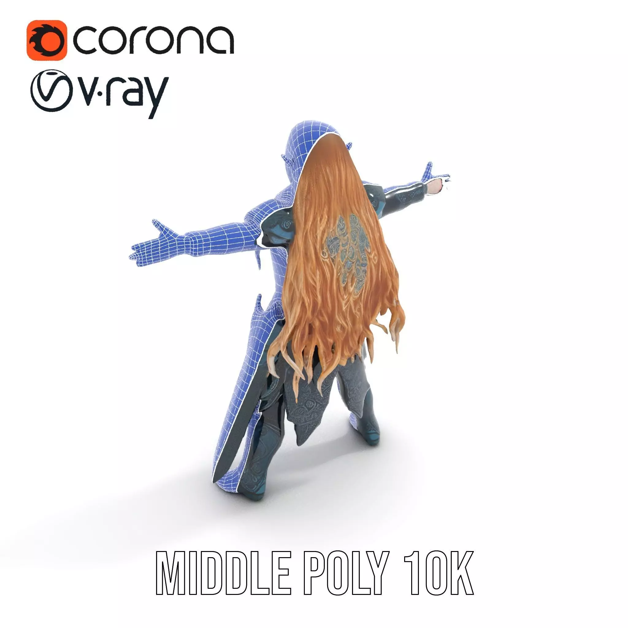 Elven Warrior Armor model pack Low-poly 3D model_25