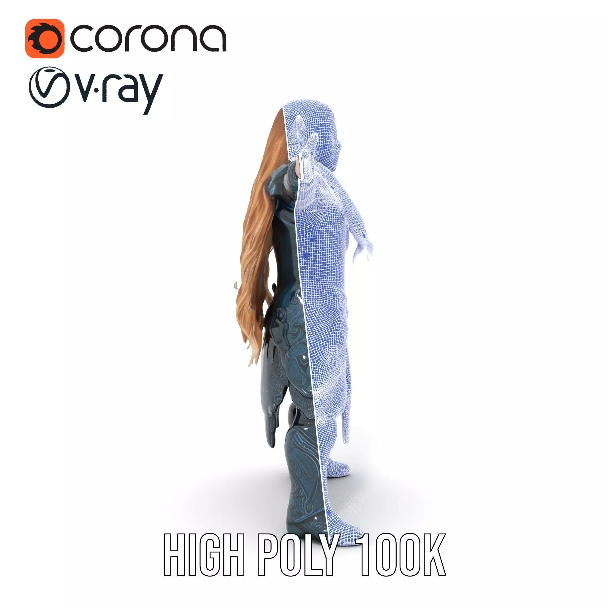 Elven Warrior Armor model pack Low-poly 3D model_30