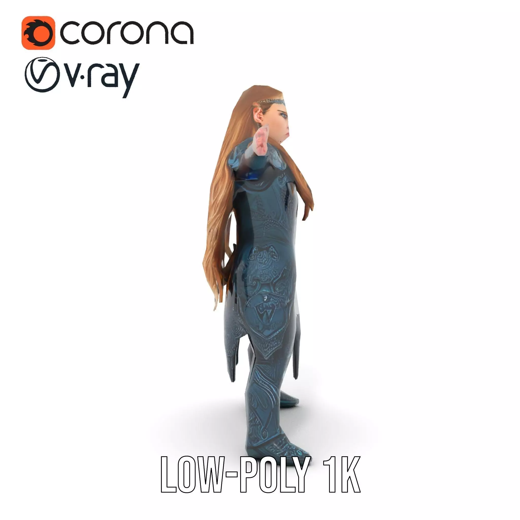 Elven Warrior Armor model pack Low-poly 3D model_26