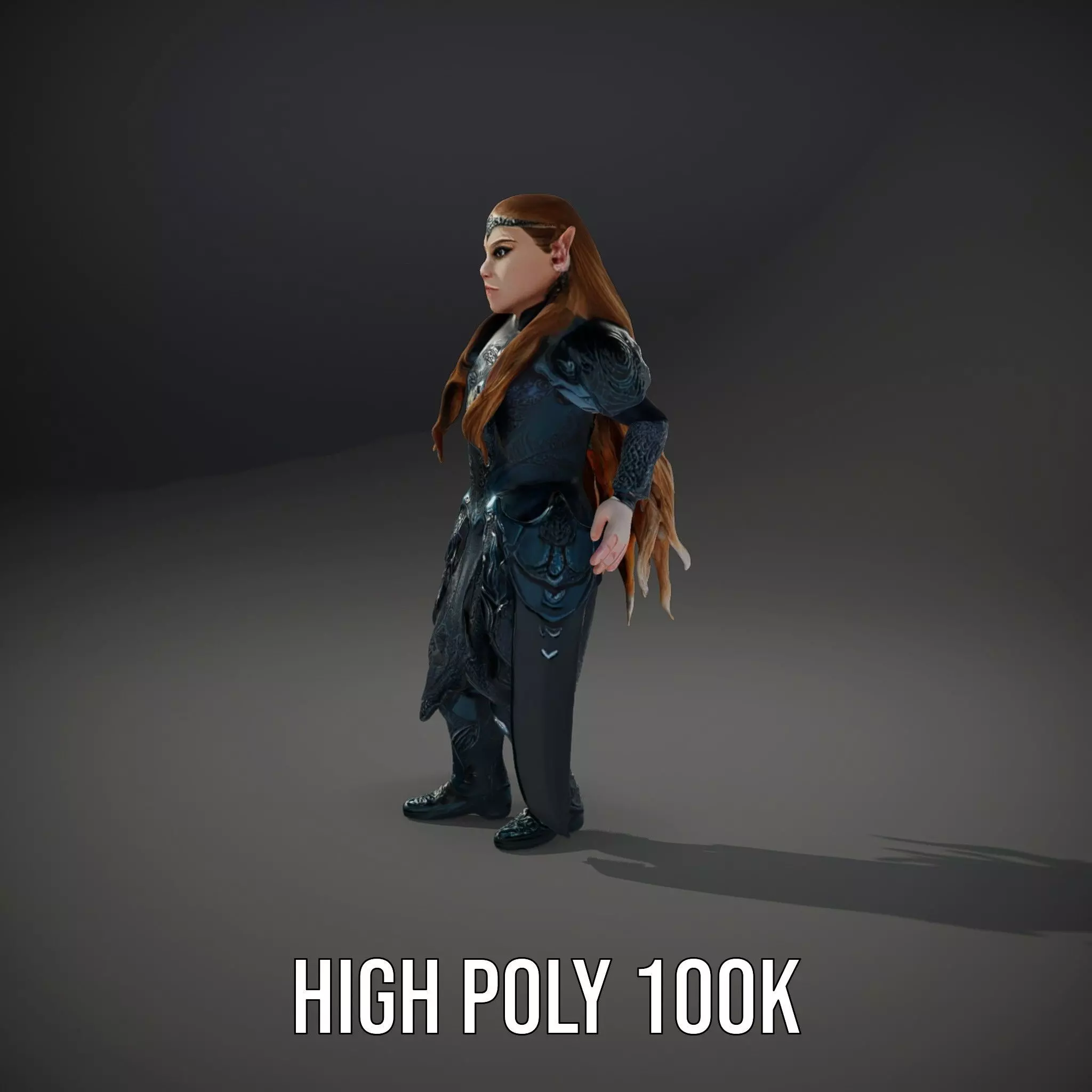 Elven Warrior Armor model pack Low-poly 3D model_11