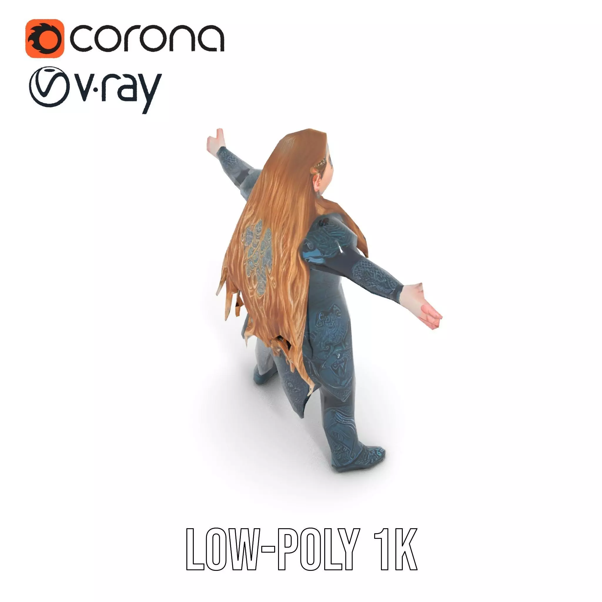 Elven Warrior Armor model pack Low-poly 3D model_10