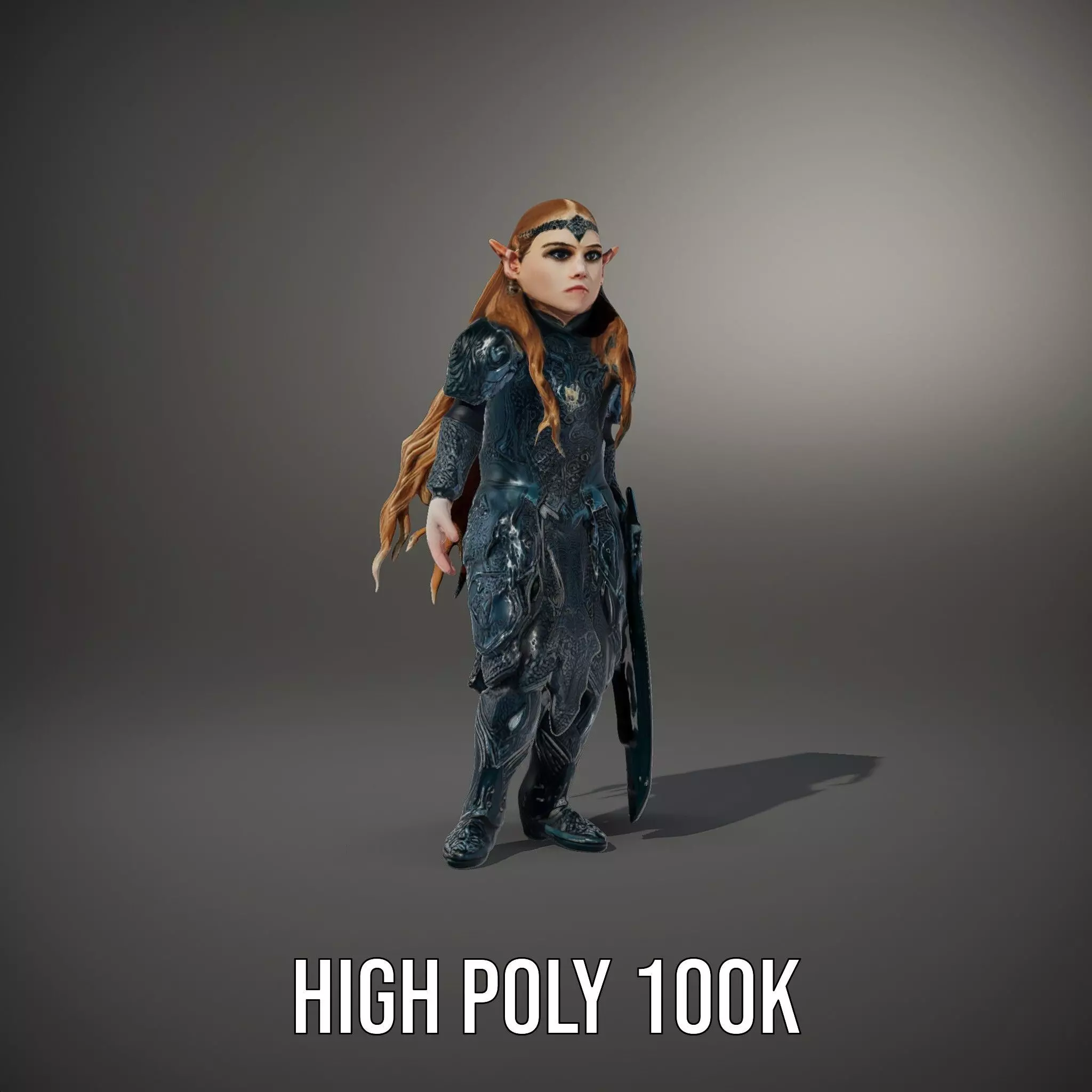 Elven Warrior Armor model pack Low-poly 3D model_9