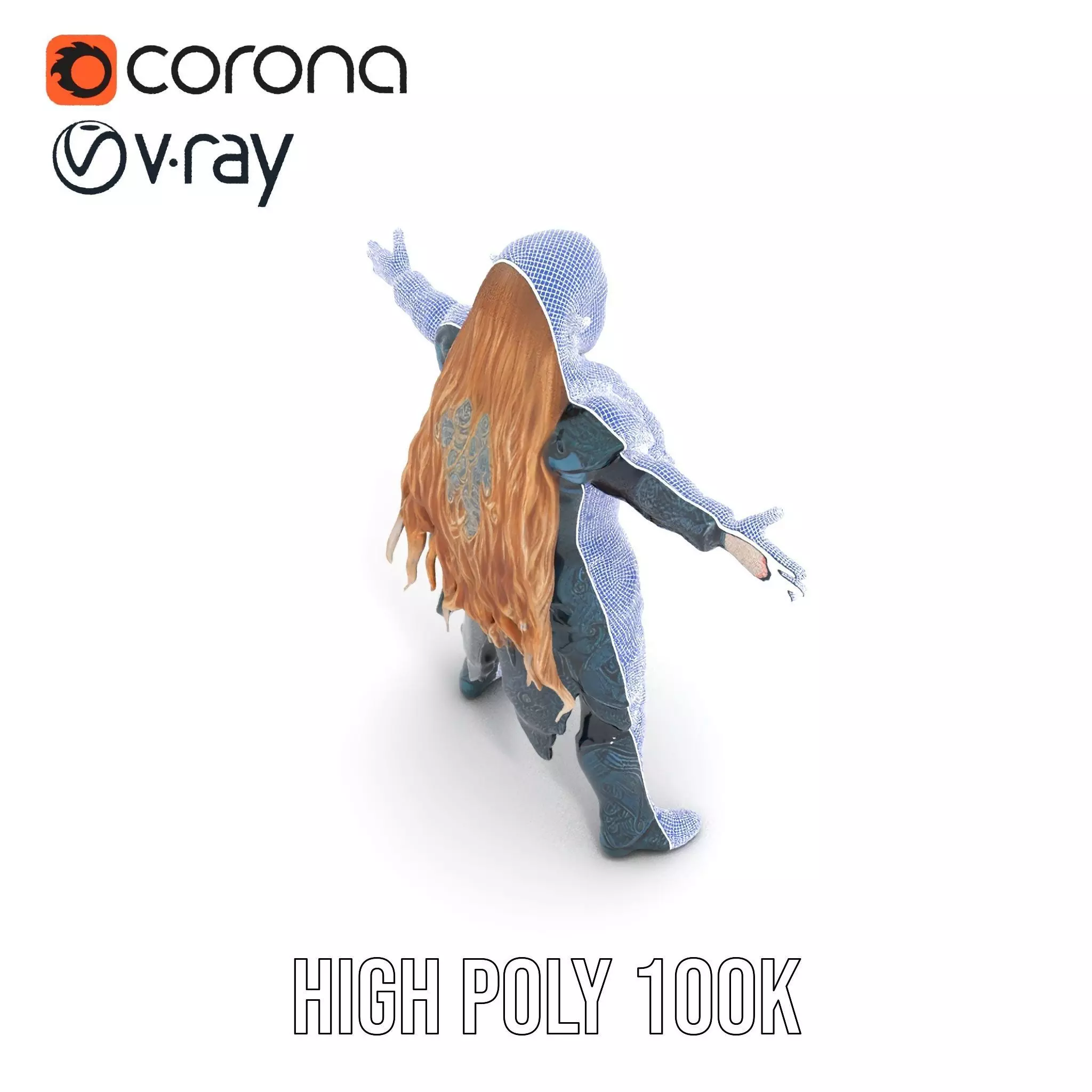 Elven Warrior Armor model pack Low-poly 3D model_35