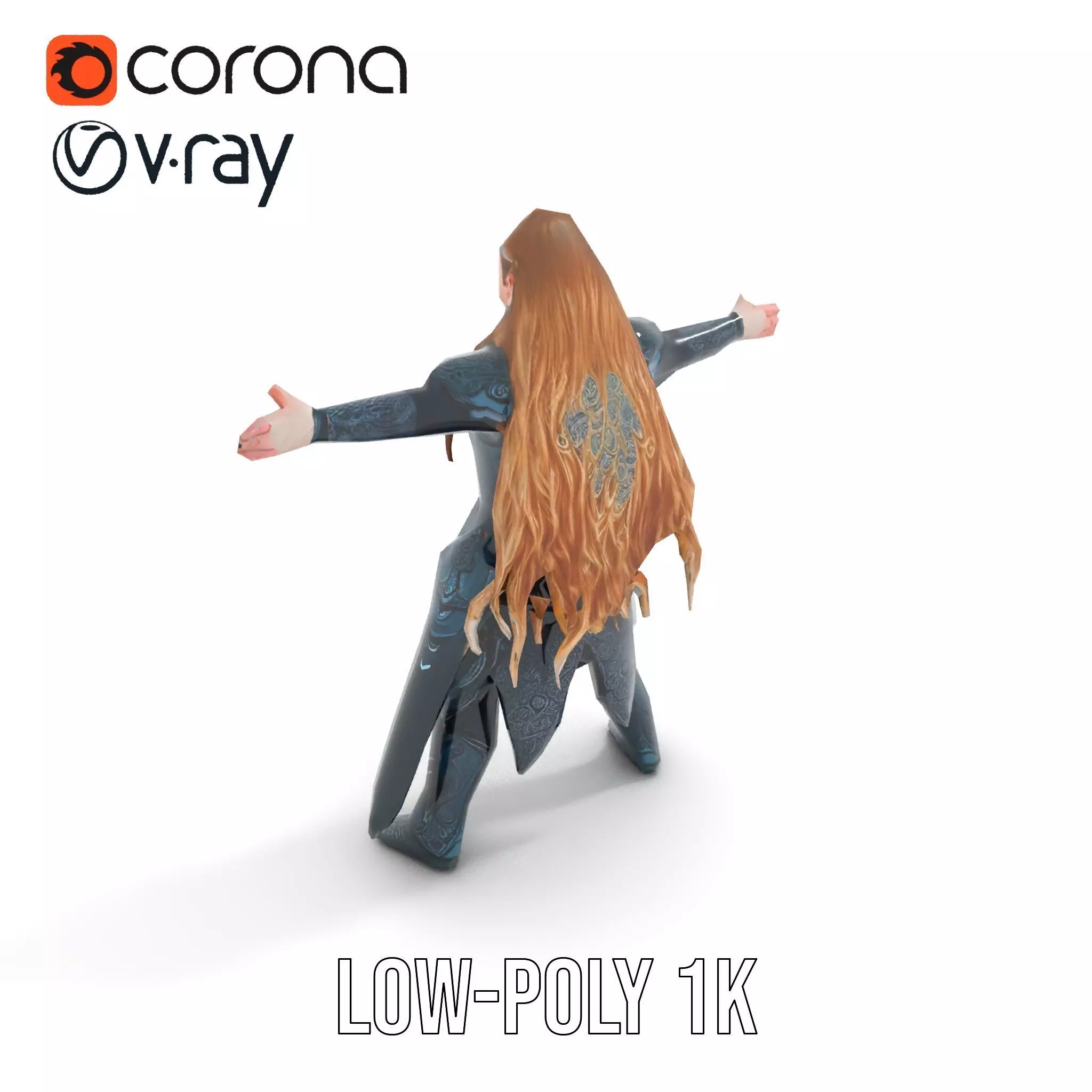 Elven Warrior Armor model pack Low-poly 3D model_8