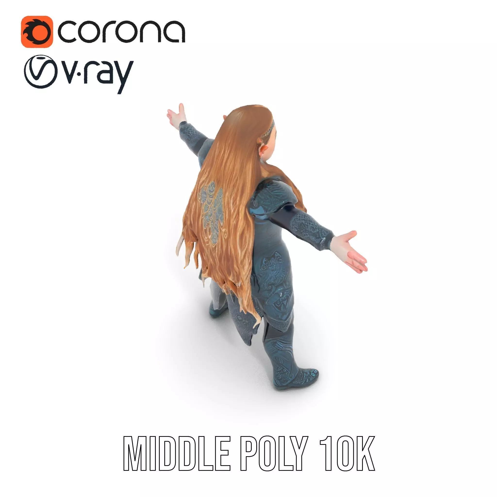 Elven Warrior Armor model pack Low-poly 3D model_17