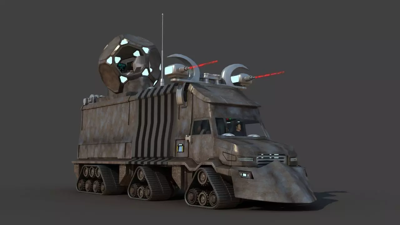 Futuristic Science Truck 3D model_12