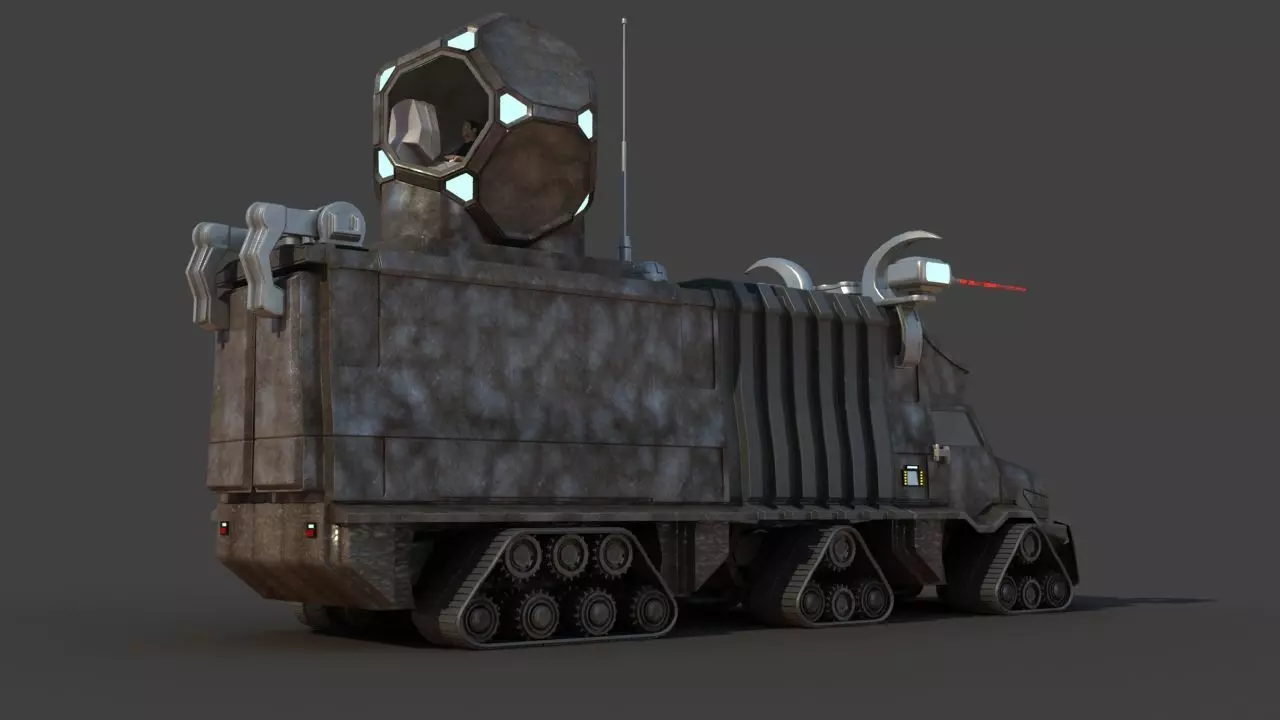 Futuristic Science Truck 3D model_3