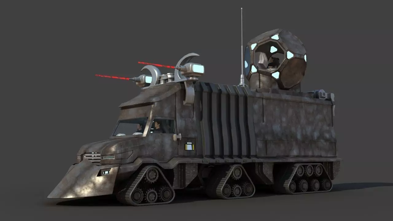 Futuristic Science Truck 3D model_9