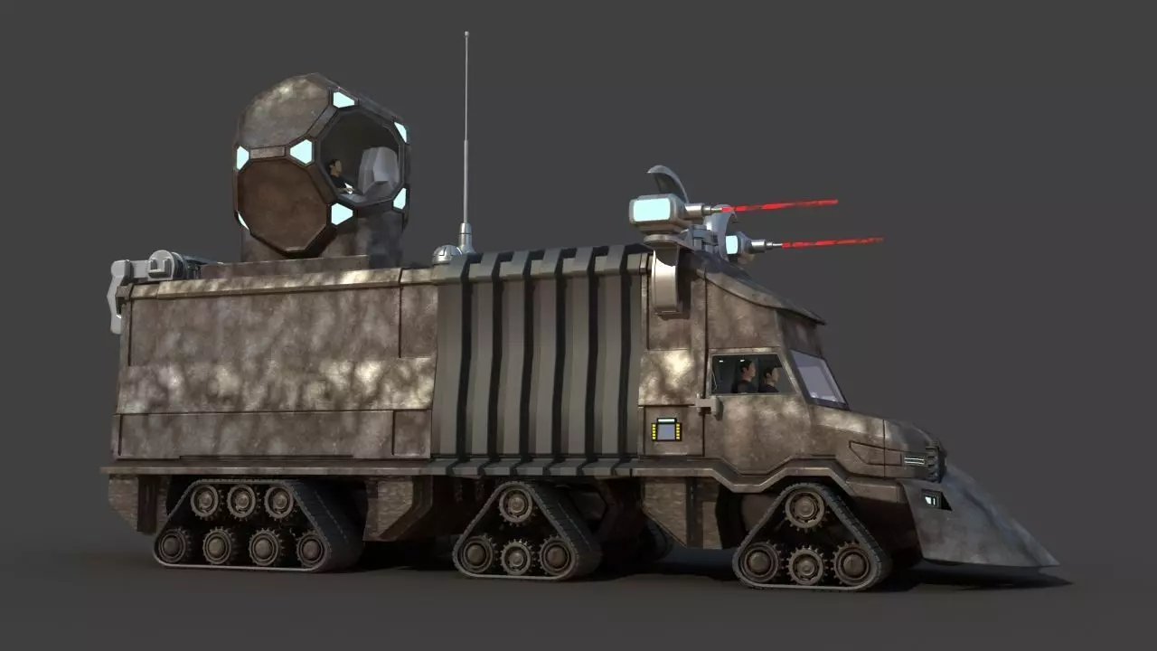 Futuristic Science Truck 3D model_1