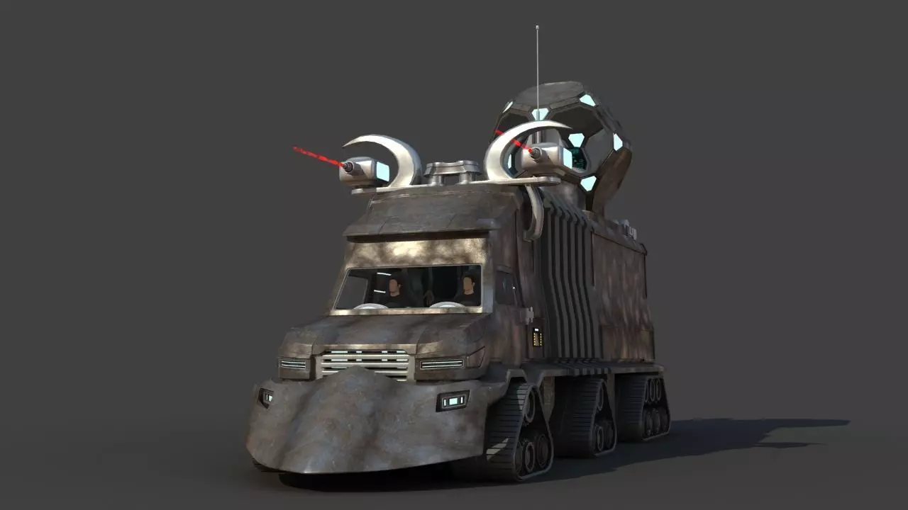 Futuristic Science Truck 3D model_10