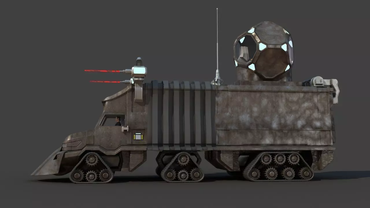 Futuristic Science Truck 3D model_8