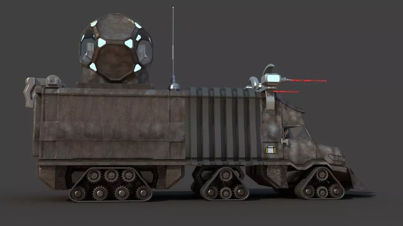 Futuristic Science Truck 3D model_2