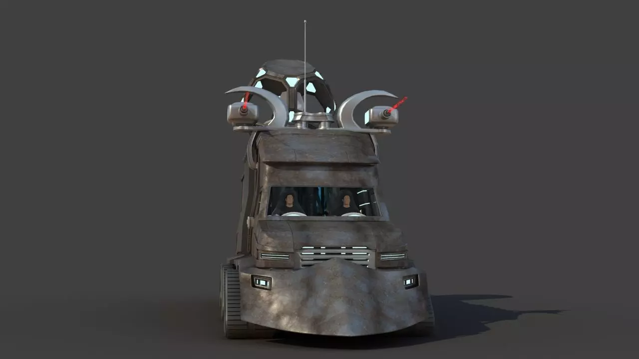 Futuristic Science Truck 3D model_11